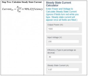 inrush calculate calculators capacitor calculation